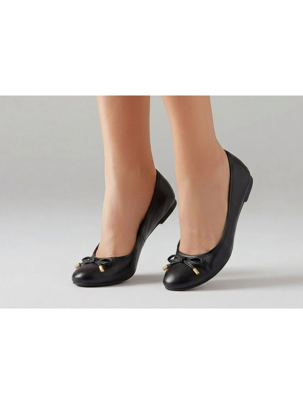 Naturalizer N5 Comfort Vanessa Square Toe Black Leather Ballet Flats Tie Front 9